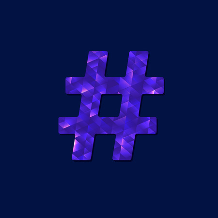 Hashtag sign banner. Element for graphic design - blog, social media, banner, poster, flyer, card. Vector illustration.のイラスト素材