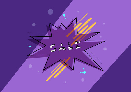 Sale banner with star shape and geometric composition. Promotion card. Vector illustration.のイラスト素材