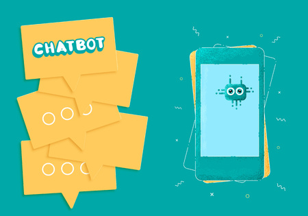 Chat bot concept. Virtual assistance elements. Vector illustration.のイラスト素材