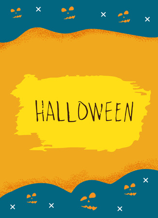 Halloween poster.  Template for holiday design. Vector illustration.のイラスト素材