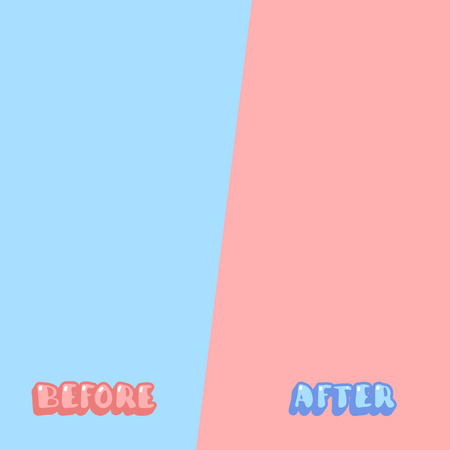 Template before and after background. Comparison card with empty space. Vector illustration.のイラスト素材