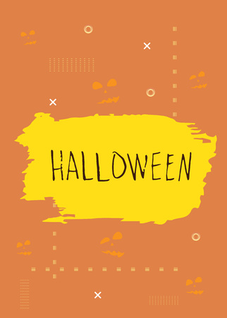 Halloween poster.  Template for holiday design. Vector illustration.のイラスト素材