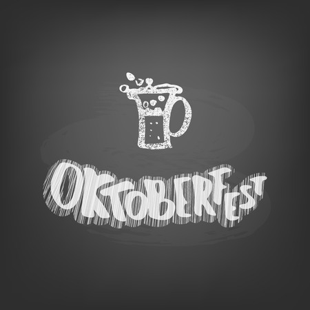 Oktoberfest chalk lettering composition.のイラスト素材