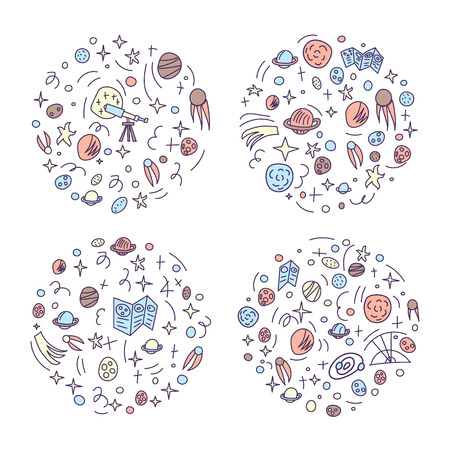 Design of astronomic objects.のイラスト素材