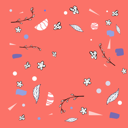 Vector banner template with  flowers design elements.のイラスト素材