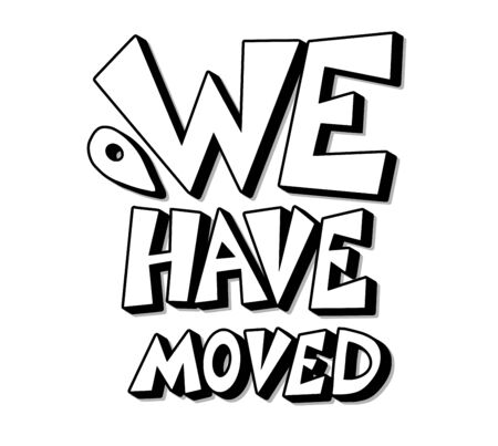 We have moved quote isolated. Stylized text about relocation. Vector illustration.のイラスト素材