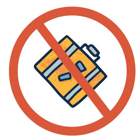 Stop luggage sign icon. Restrict symbol. Vector  illustration.のイラスト素材