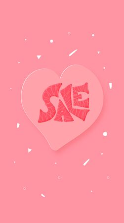 Sale story banner template. Stylized promotion lettering. Blank for social media. Vector illustration.のイラスト素材