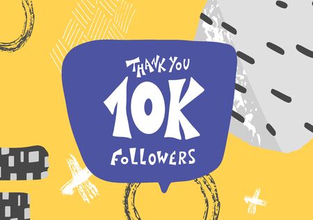10k folowers social media post. 10000 subscribers post. Vector illustration.のイラスト素材
