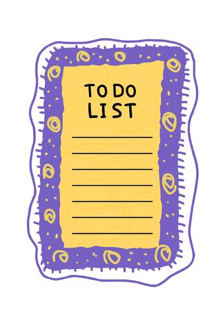 To do list template. Hand drawn reminder blank with copy space for text. Vector illustration. のイラスト素材