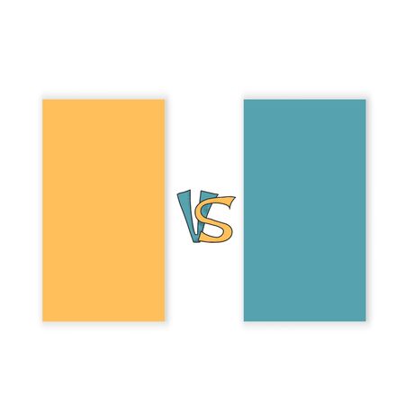 Versus  sign with copy space. VS screen. Decorative battle cover with lettering. Template for banner for competition. Vector illustration.のイラスト素材