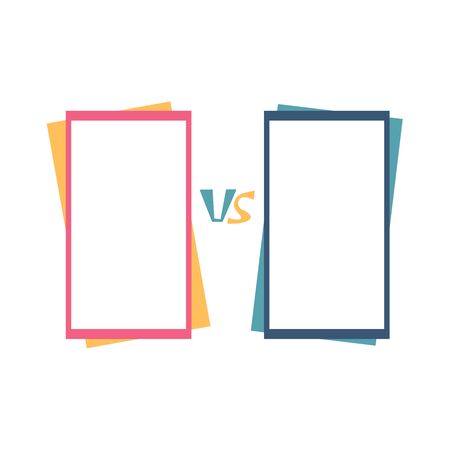Versus  sign with copy space. VS screen. Decorative battle cover with lettering. Template for banner for competition. Vector illustration.のイラスト素材