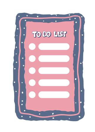 To do list template. Hand drawn reminder blank with copy space for text. Vector illustration.のイラスト素材
