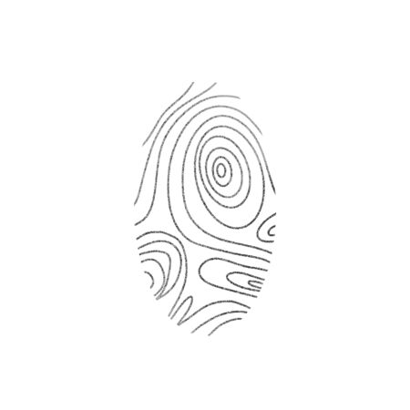Identification fingerprints. Security for pass access. Finger prints sign isolatedon white background. System of bio recognition element. Vector illustration.のイラスト素材