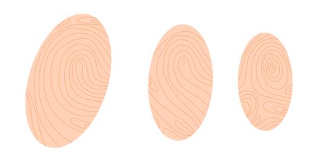 Identification fingerprints. Security for pass access. Finger prints sign isolatedon white background. System of bio recognition element. Vector illustration.のイラスト素材