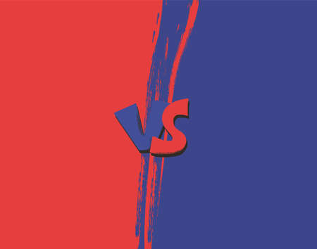 Vs template. Decorative battle cover with lettering. Color illustration with divider and copy spaceのイラスト素材