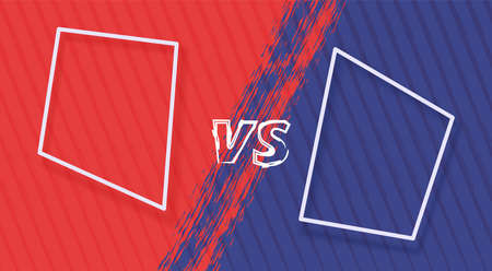 Vs template. Decorative battle cover with lettering. Color illustration with divider and copy space
