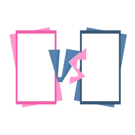 Versus template with copy space. VS screen. Decorative battle cover with lettering and copy space.のイラスト素材