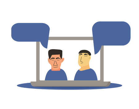 Video conference. Family distance communication. Two coworkers taking part in video conference....