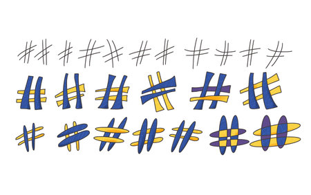 Hashtag or number sign isolated on white background. social media hash tag symbol. Vector...
