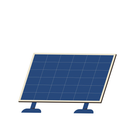 Solar panel. Module for house isolated on white background. Renewable alternative electricity. Sustainable development. Vector color flat illustration.のイラスト素材