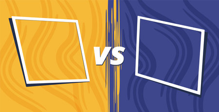 Versus abstract comparison blank. Vs screen template with divider.のイラスト素材