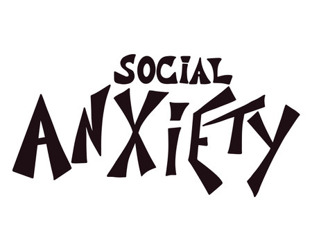 Social anxiety quote. Vector simple hand drawn letteringのイラスト素材