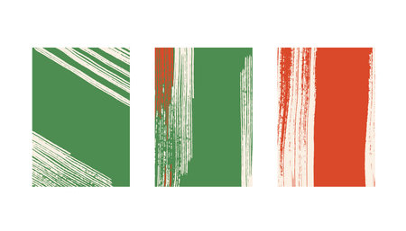 Abstract backgrounds set. Templates for banner, poster. Christmas colors covers. Vector illustration.のイラスト素材