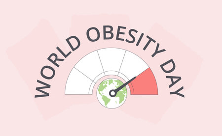 World obesity day. Vector flat illustration.のイラスト素材