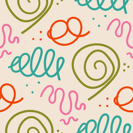 Abstract retro seamless pattern. vintage ornament endless background. Vector flat illustration.のイラスト素材