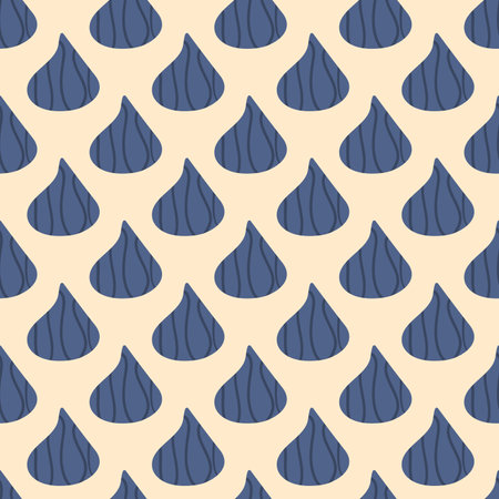 Abstract liquid shapes seamless pattern. Organic blue elements endless background. Geometric modern repeat cover. Vector hand drawn flat illustration.のイラスト素材