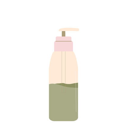 Skincare body cream cosmetics bottle isolated on white background. Beauty home procedure product. Moisturizing serum. Flat vector illustration.のイラスト素材