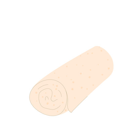 Towel isolated on white background. Beauty spa home procedure accessory. Flat vector illustration.のイラスト素材