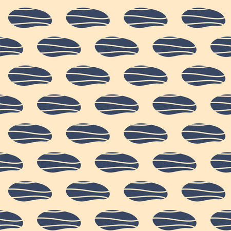 Abstract shapes seamless pattern. Organic oval stripes elements endless background. Geometric modern repeat cover. Vector hand drawn flat illustration.のイラスト素材