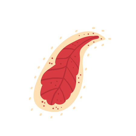 Autumn leaf stylized isolated on white background. Fall forest foliage shape. Vector hand drawn flat illustration.のイラスト素材