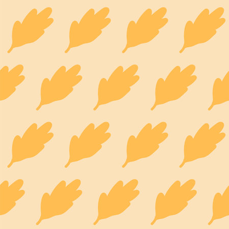 Autumn leaves simple seamless pattern. Vector hand drawn flat illustrationのイラスト素材