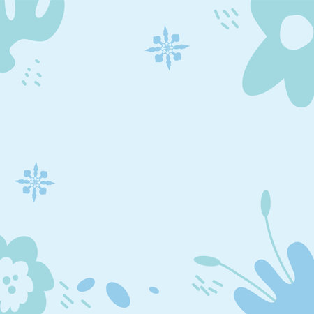 Winter cards templates set. Banners decorated with botanical elements and berries on a light blue background. Social media post. Vector hand drawn illustration.のイラスト素材
