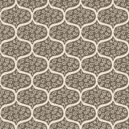 Vector damask textured seamless pattern. Oggy simple ornament endless background