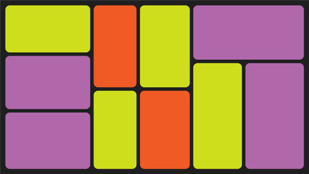 Bento box template. Y2K collage grid shapes. Geometry modular moodboard frames. UI design elements border. Label textboxes composition pack. Trendy blocks blank layout. Vector flat illustration.のイラスト素材