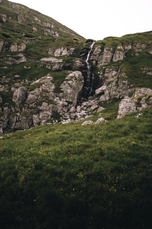 Waterfall in the mountains of Romania Bucegi Mountains.Toned.の写真素材