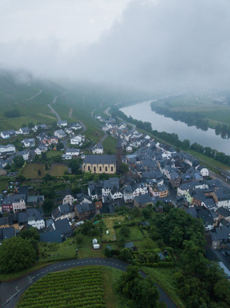 aerial view of the town of Schmalkalden in Germanyの写真素材