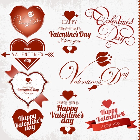Collection of Valentine s Day stampのイラスト素材
