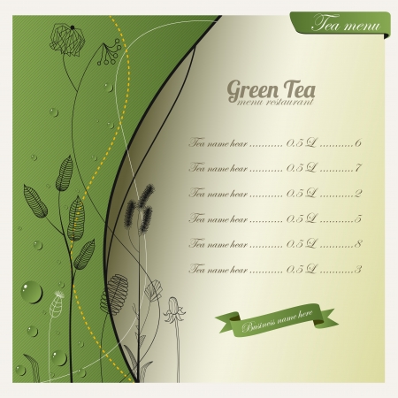 Green tea background and menu design のイラスト素材