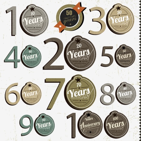 Vintage style anniversary and jubilee cards のイラスト素材