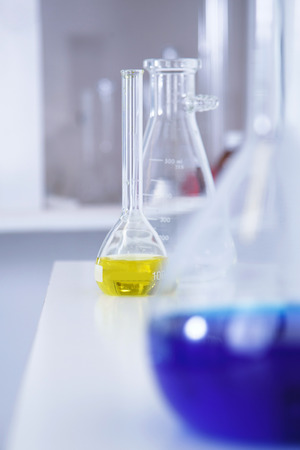 Close up of test tubes and pipetteの写真素材