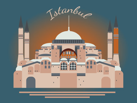 Istanbul. The mosque is a cultural heritage. Architecture and landmark. Vector illustrationのイラスト素材