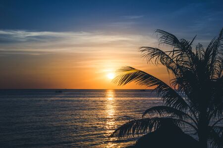 Colorful sunset on Phu Quoc island.の写真素材