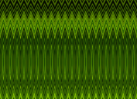 Modern art. Green neon lights texture. Zig zag pattern.