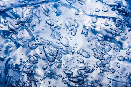 Bubble abstract blue water gel texture.の写真素材