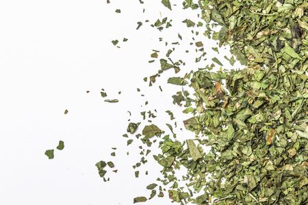 Dry parsley texture. Food ingredient herbal background.の写真素材